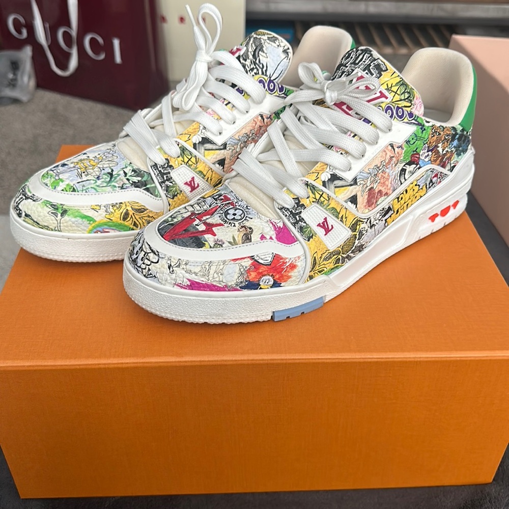 Louis Vuitton 
LV Trainer Comic Low Top Sneakers 
From the 2023 Collection